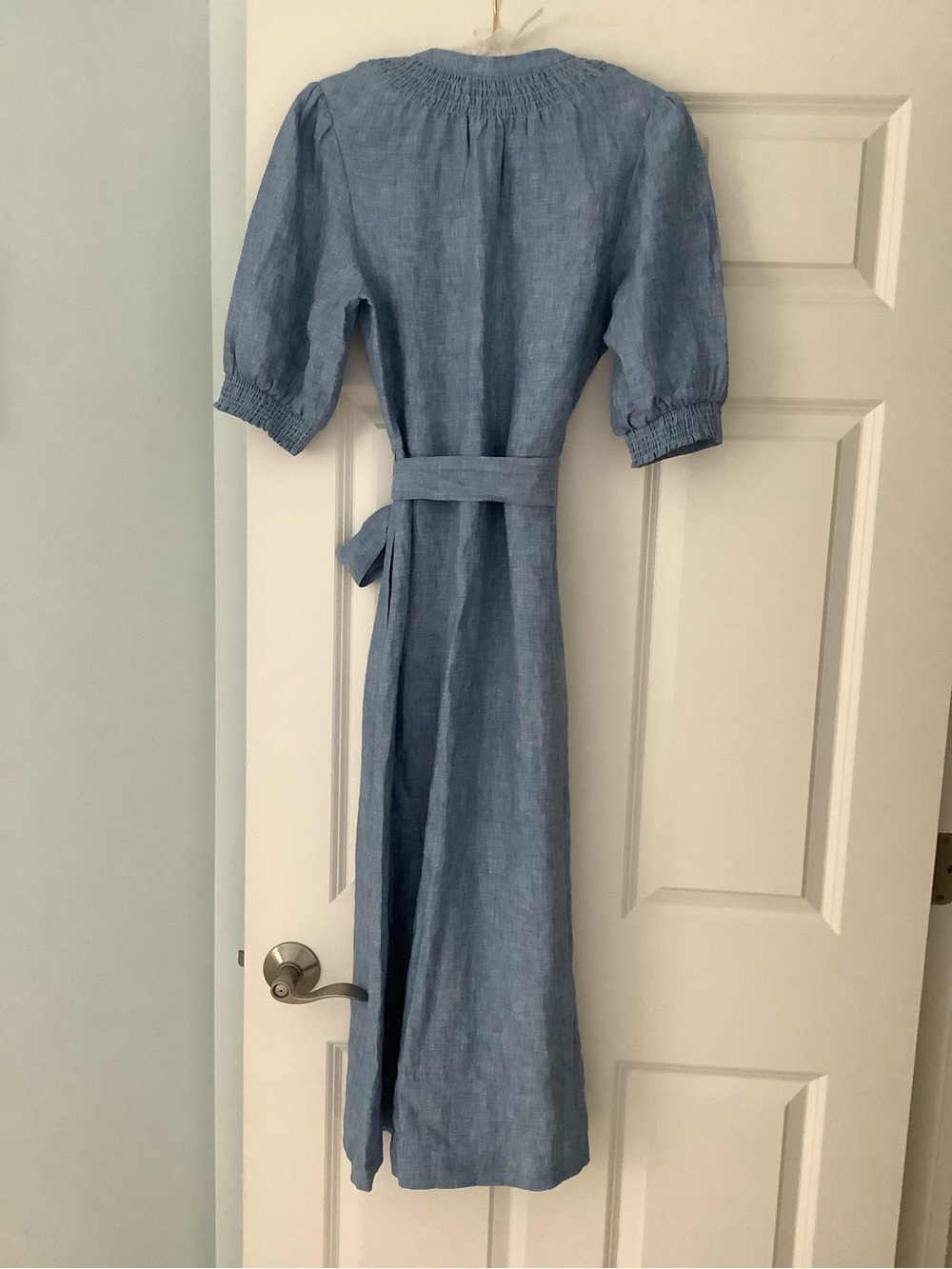 Boden Sky Blue Linen Button-Front Maxi Dress - Picture 2 of 7
